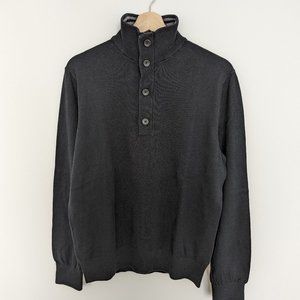 Banana Republic Quarter Zip Knitted Pullover Sweater – Black, Men's L